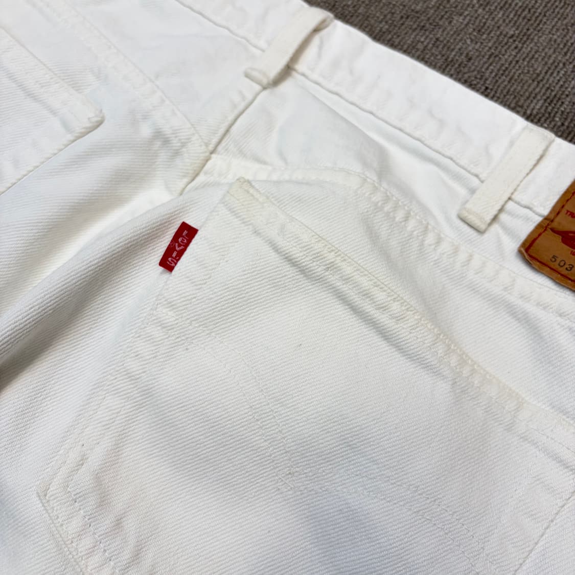 90s levis 503 - 0351 리바이스 화이트 데님  상품이미지5