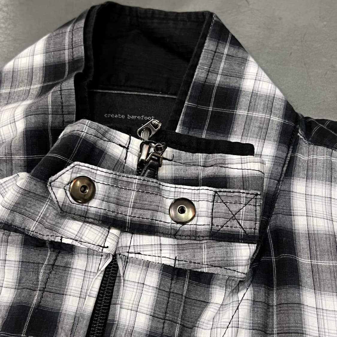 더블 카라 체크 하프 셔츠 자켓 y16305 상품이미지5