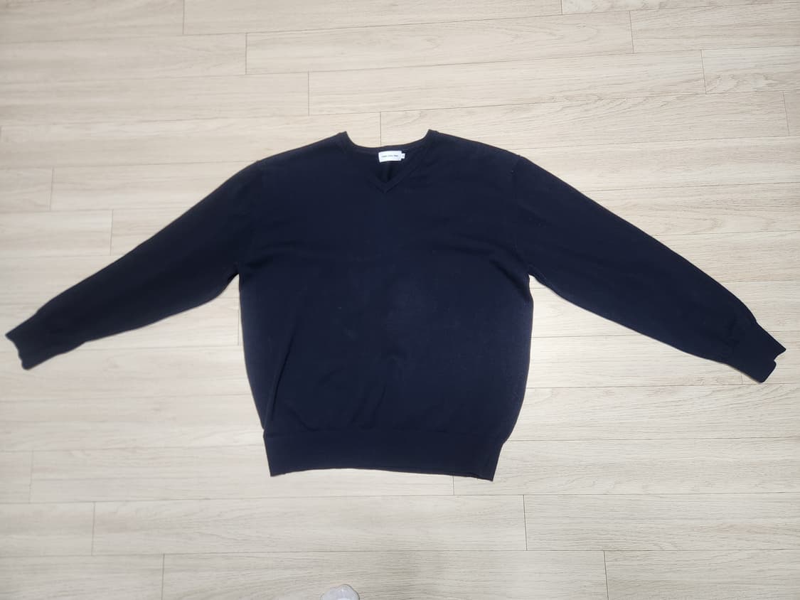 [스테디에브리웨어] 코튼브이넥 니트 다크네이비 3사이즈 상품이미지3