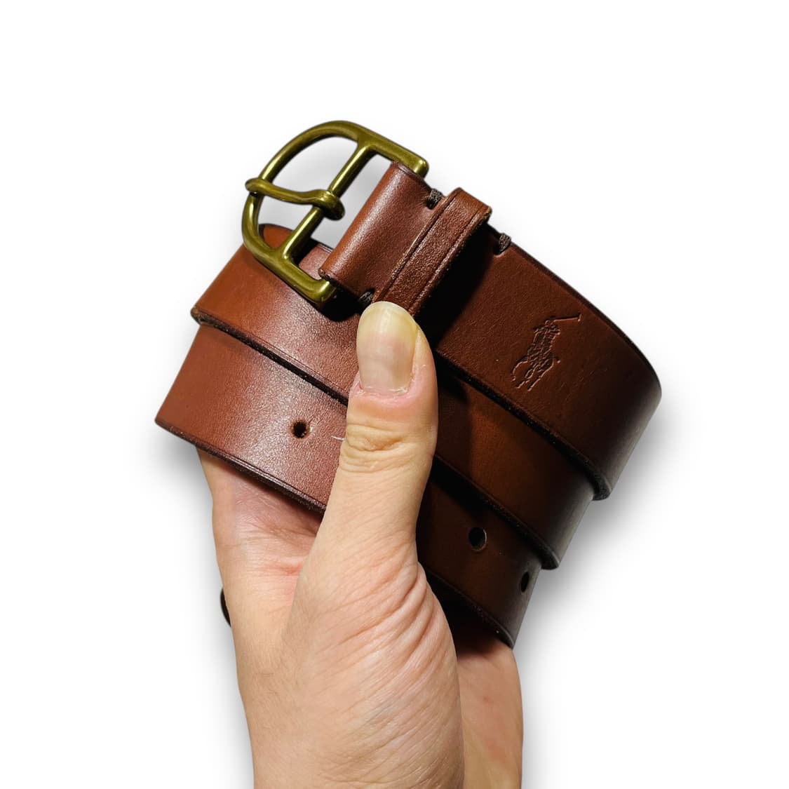 폴로 랄프로렌 포니 로고 빈티지 가죽 벨트 상품이미지2