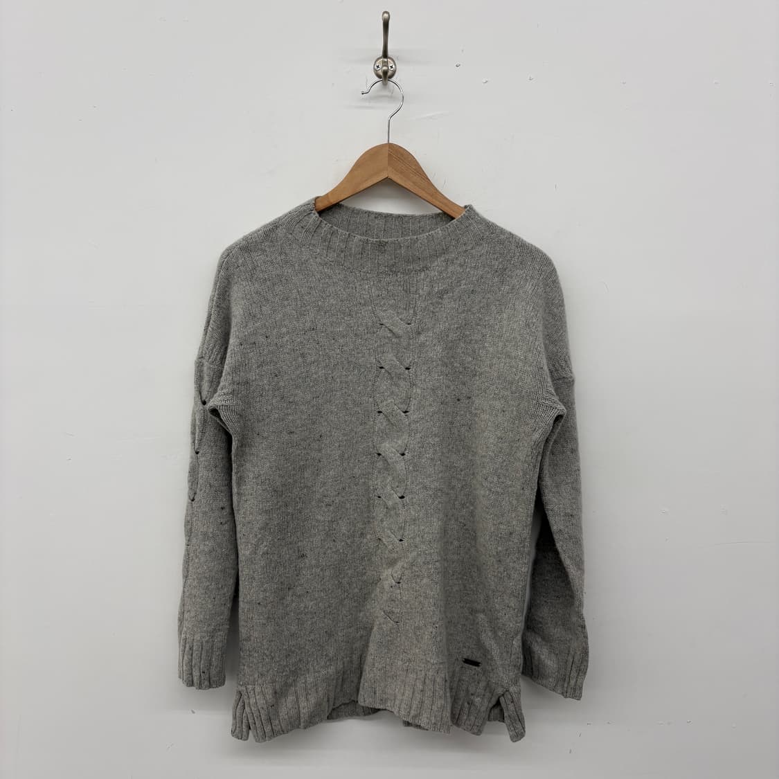 Barbour 케이블 니트 스웨터 그레이 여성 L 상품이미지1