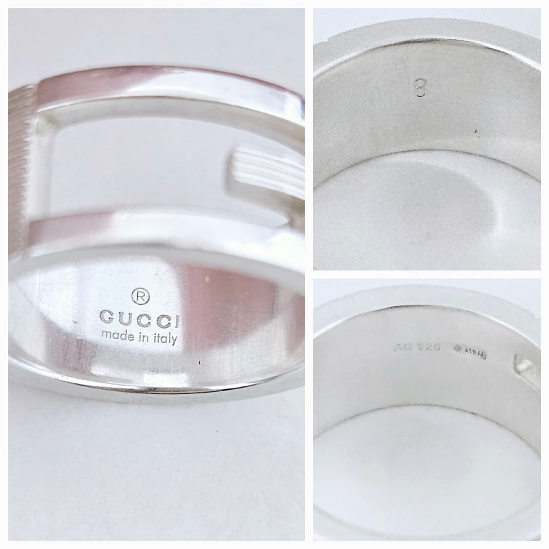 구찌 브랜디드 컷아웃 G 반지 [정품/8호/실측7.5호] 상품이미지2