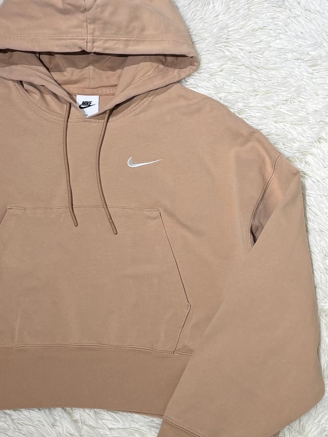 나이키 베이지 스우시 크롭 후드 상품이미지5