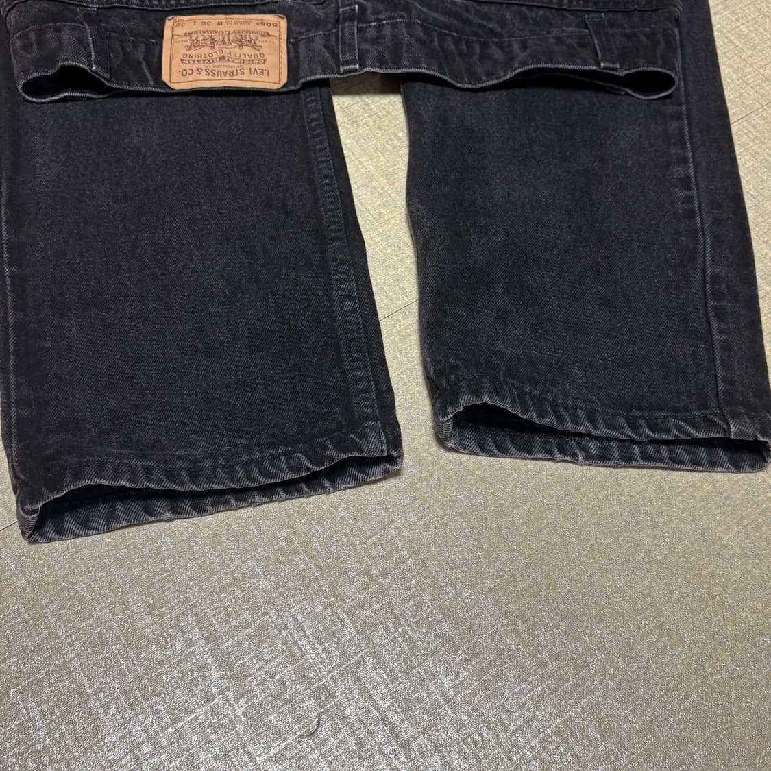 90s USA🇺🇸 리바이스 505 오렌지 탭 블랙 흑청 상품이미지6