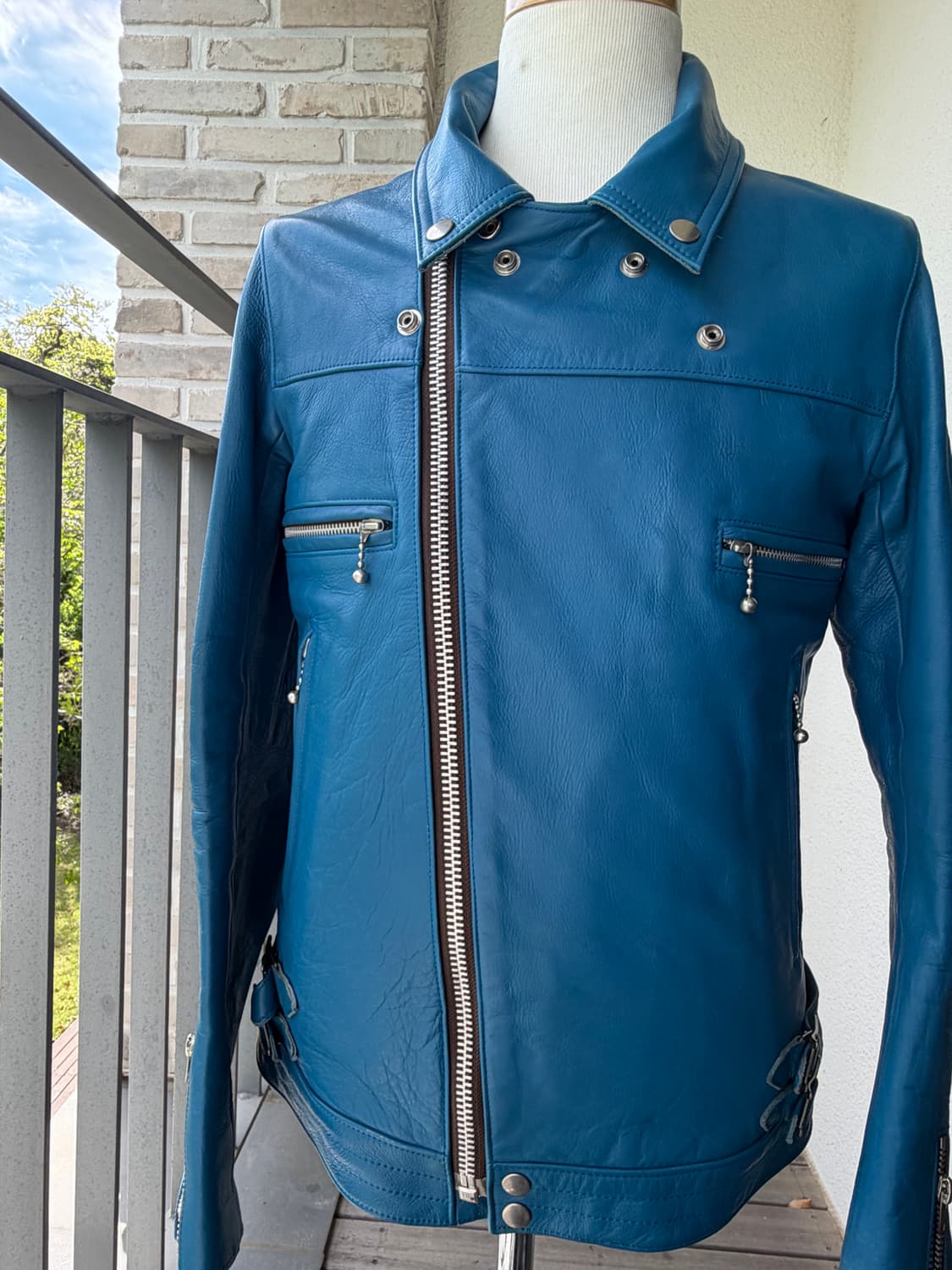 언더커버 blue rider's leather jacket. 가죽 라이더 상품이미지3