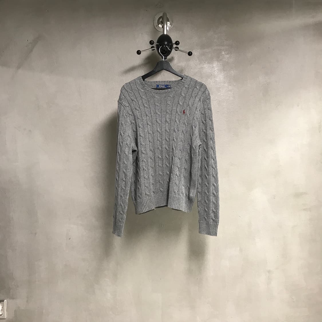 폴로 랄프로렌 케이블 니트 그레이 M 상품이미지1