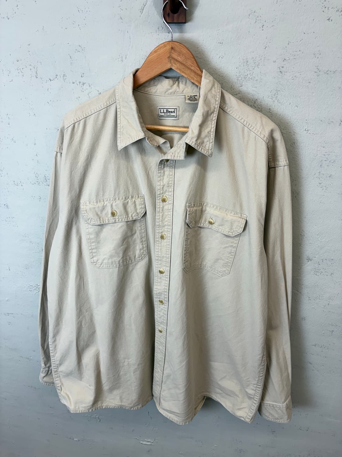 L.L.Bean 엘엘빈 빈티지 투포켓 셔츠 베이지 상품이미지5