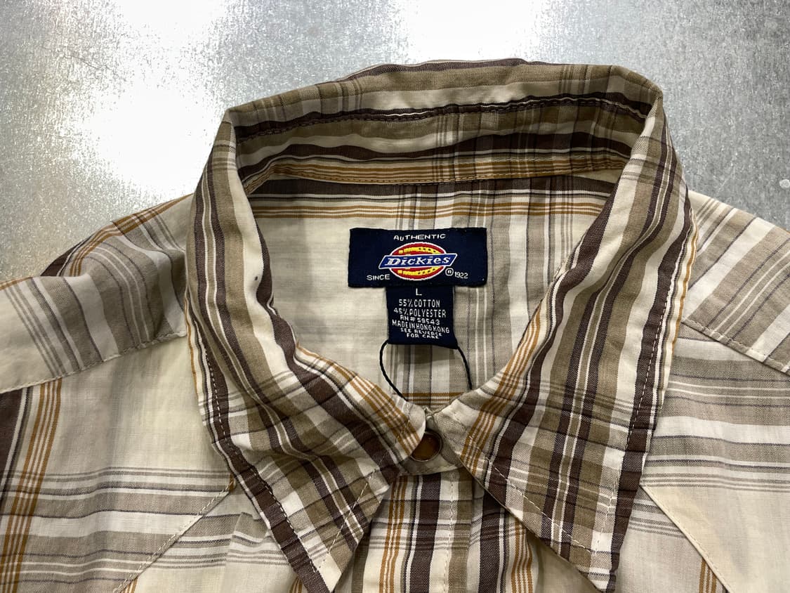 (L) Dickies 디키즈 체크 웨스턴 반팔 셔츠 상품이미지10