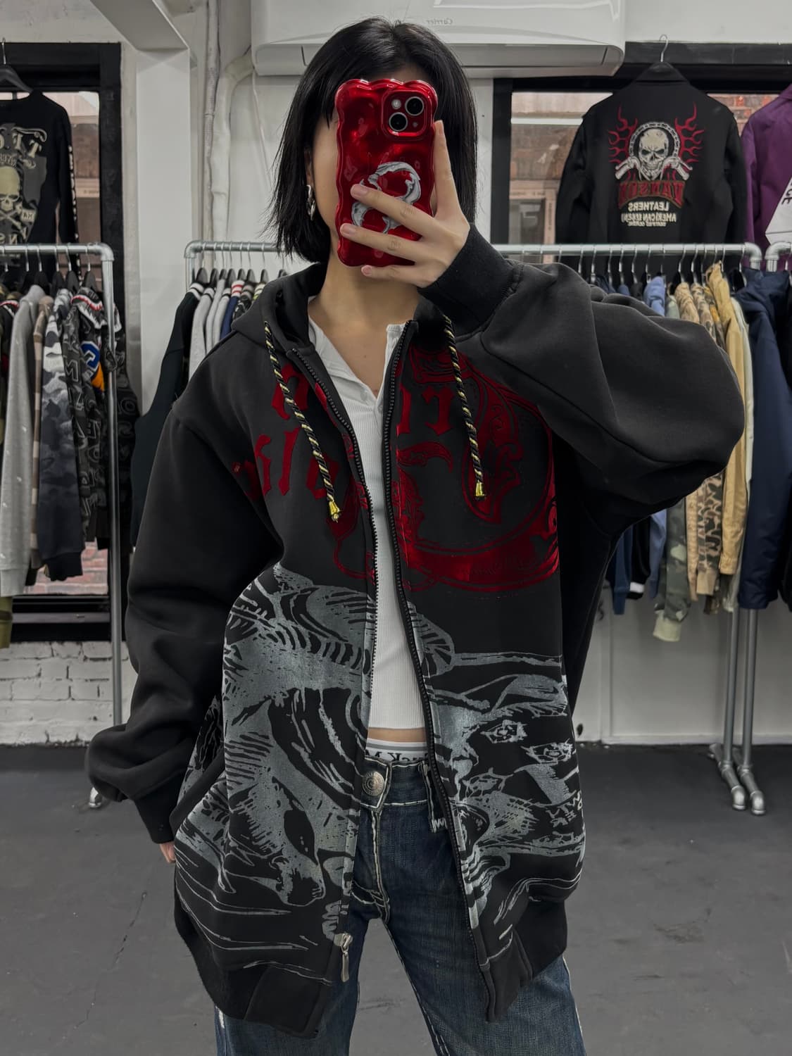 크라운 홀더 올드스쿨 후드집업 상품이미지2