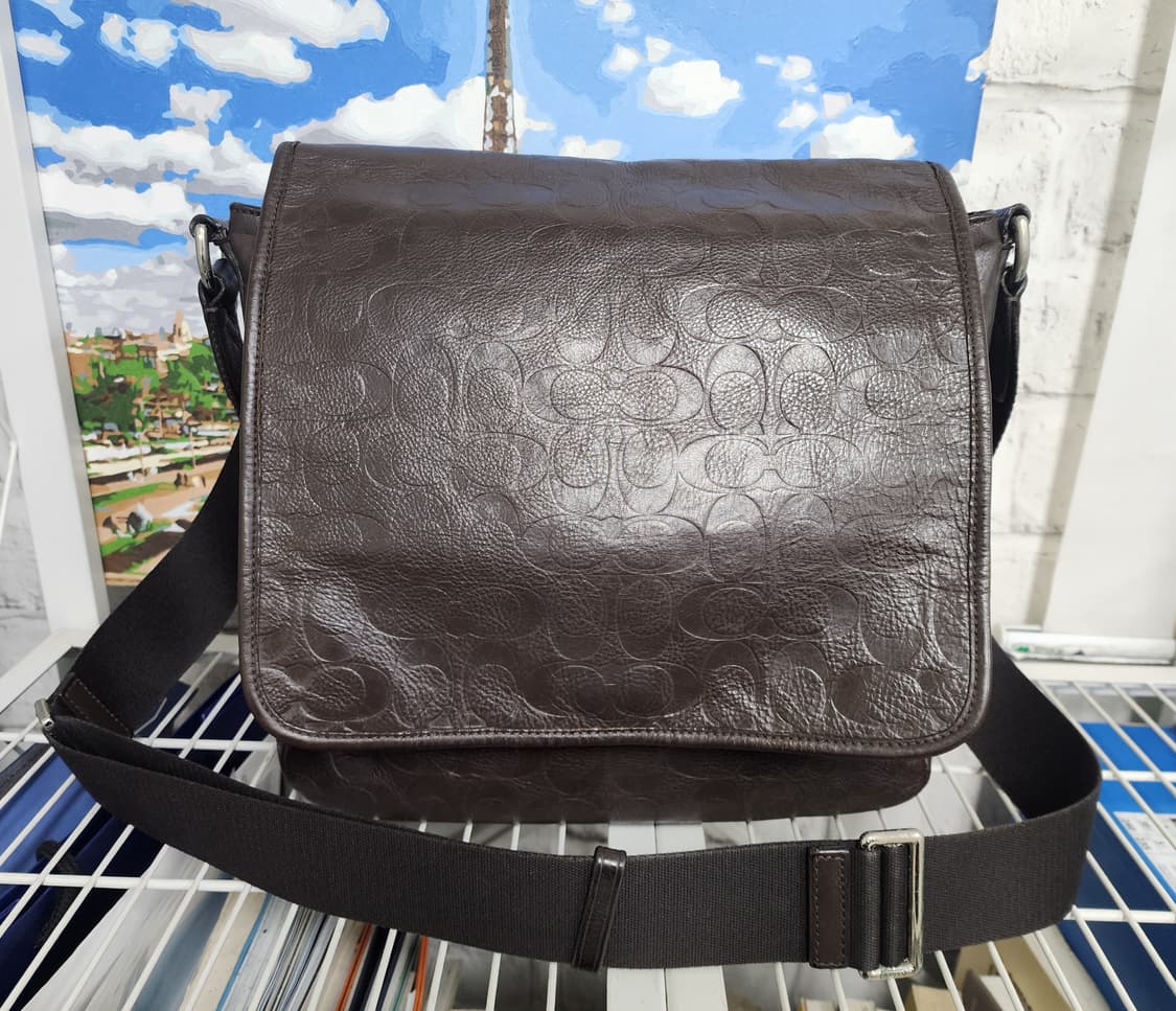 코치 메신저백 남성 숄더백 크로스백 헤리티지 웹 레더 엠보스 BF17 상품이미지1