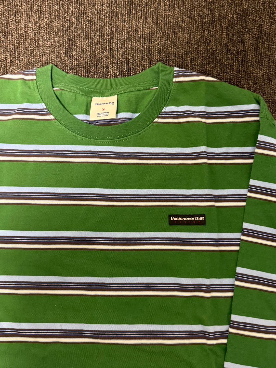 [M] 디스이즈네버댓 스트라이프 롱슬리브 그린 상품이미지3