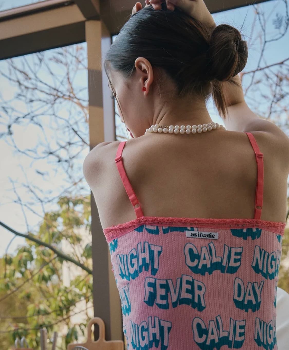 에즈이프켈리 CALIE LACE RIB TOP PINK 상품이미지3