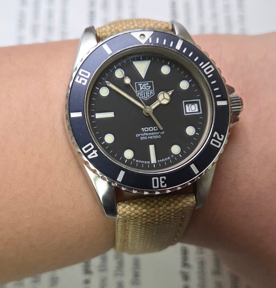 레어] 빈티지 태그호이어 프로페셔널 1000 블랙판 벤츠핸즈 쿼츠 상품이미지9