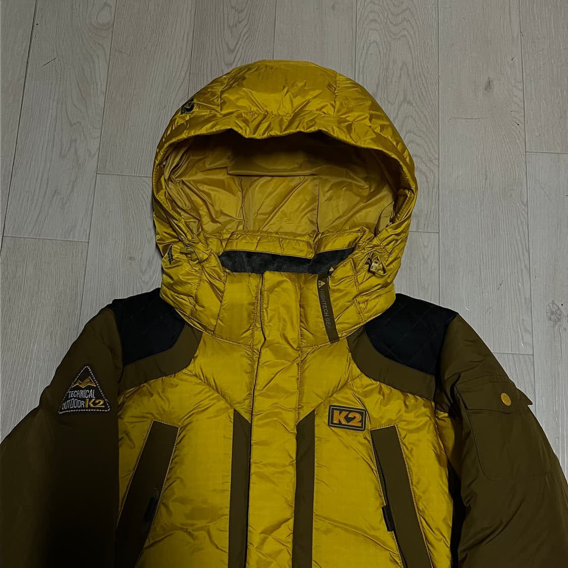 K2 아웃도어 윈드스토퍼 구스다운 800 후드 패딩 [오커] L/100 상품이미지2