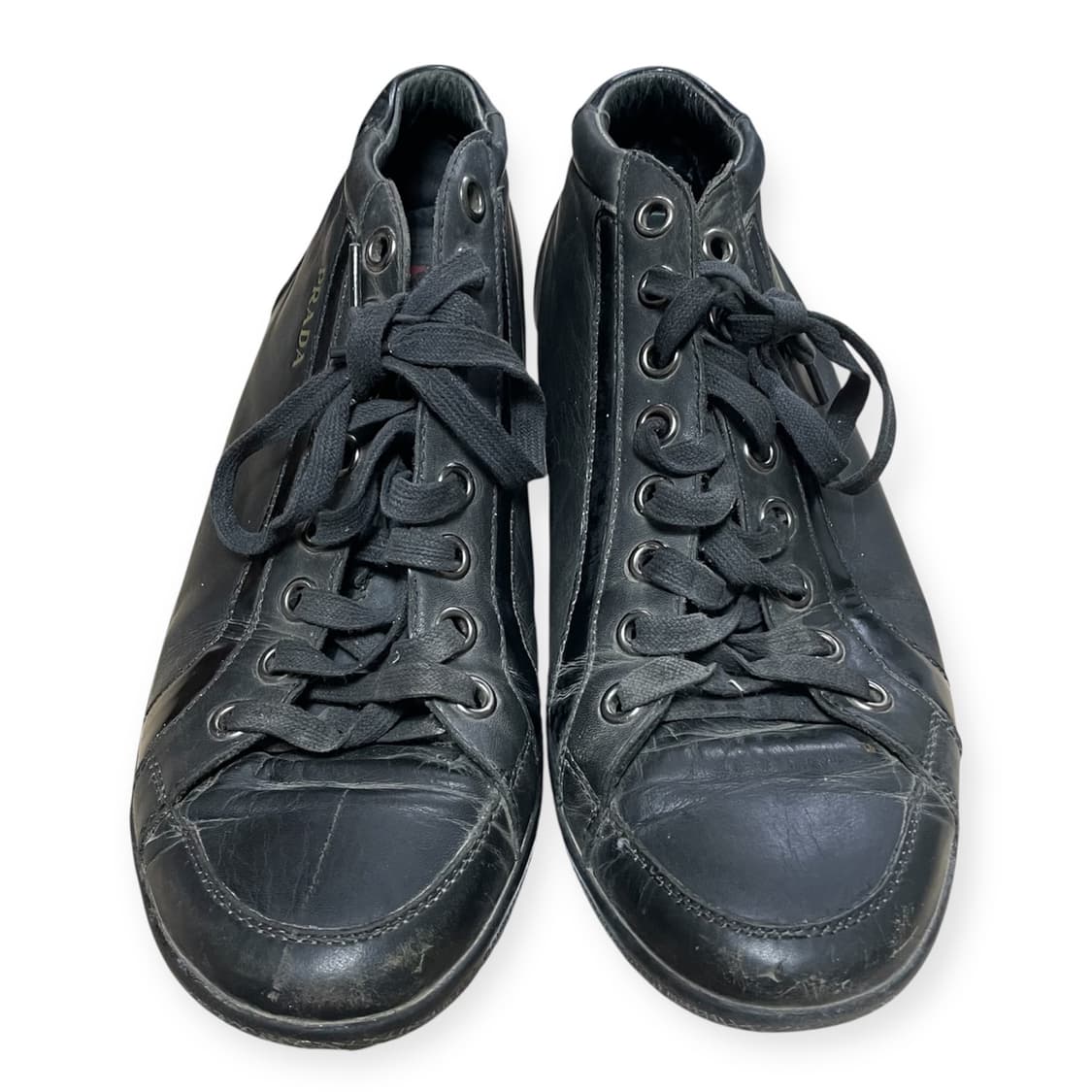 265~270) 프라다 스포츠 레더 로고 미드탑 스니커즈 상품이미지6