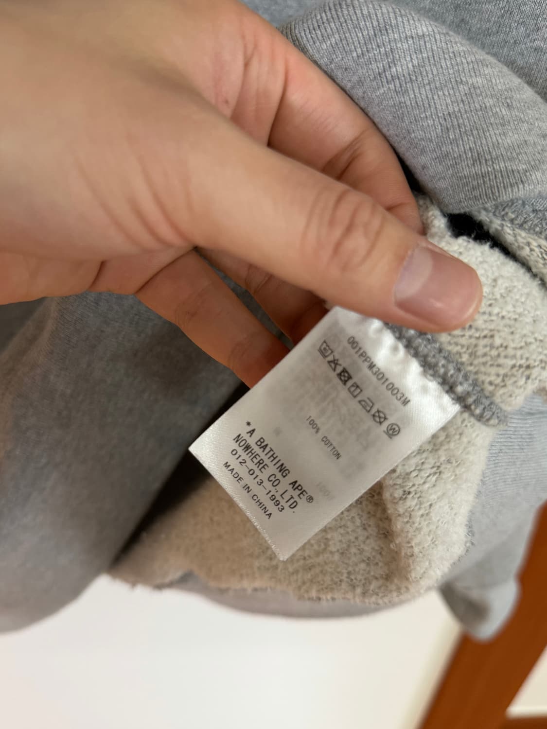 베이프 컬리지 풀오버 후드 그레이 상품이미지3