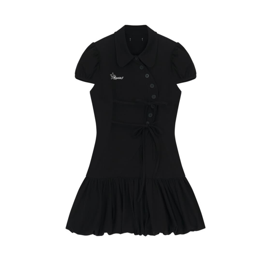 카시코 퍼프 프레피 미니 드레스 블랙 상품이미지2