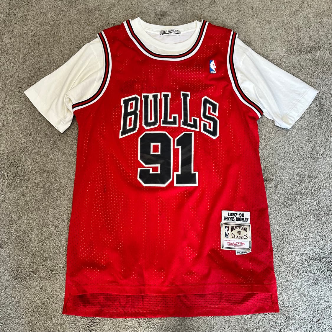 미첼엔네스xNBA 시카고불스 데니스로드맨 농구 저지L 상품이미지1