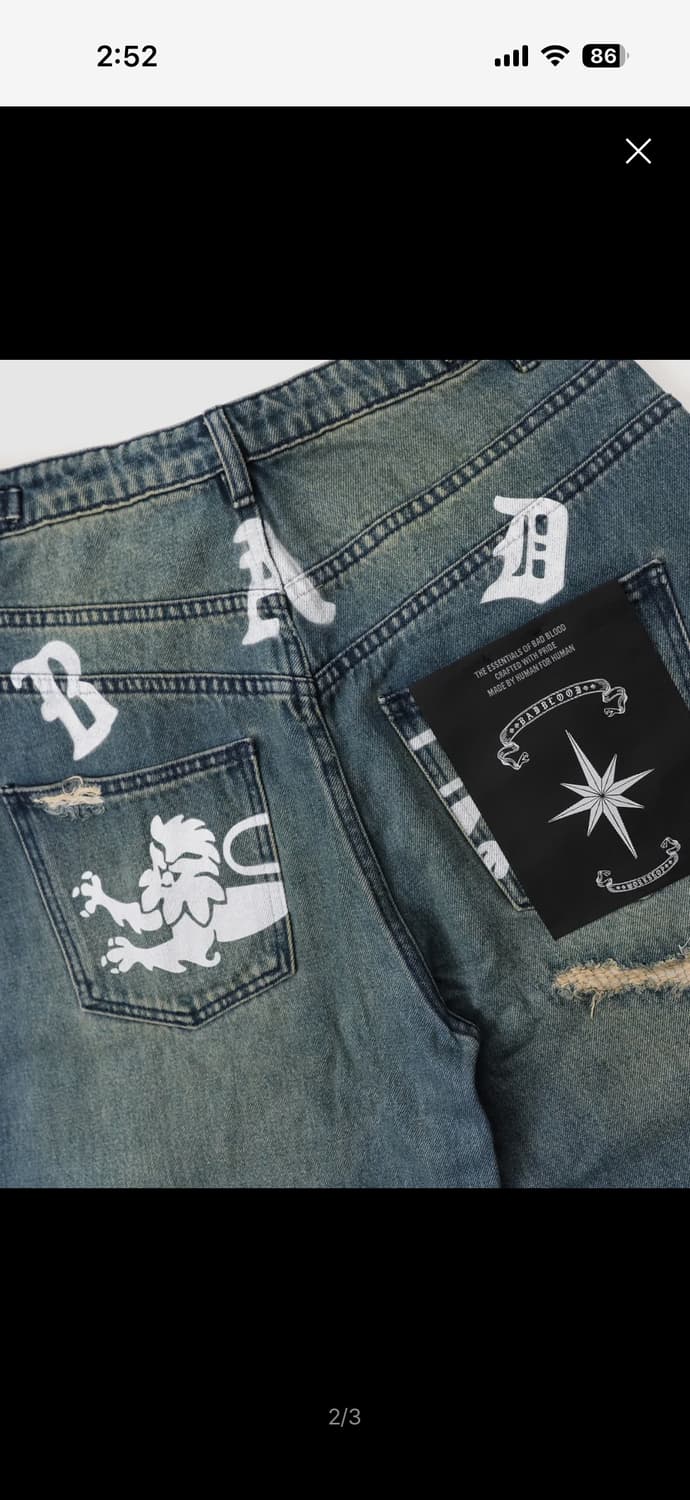 배드블러드 폴아웃 컨벡스 데님팬츠 상품이미지3