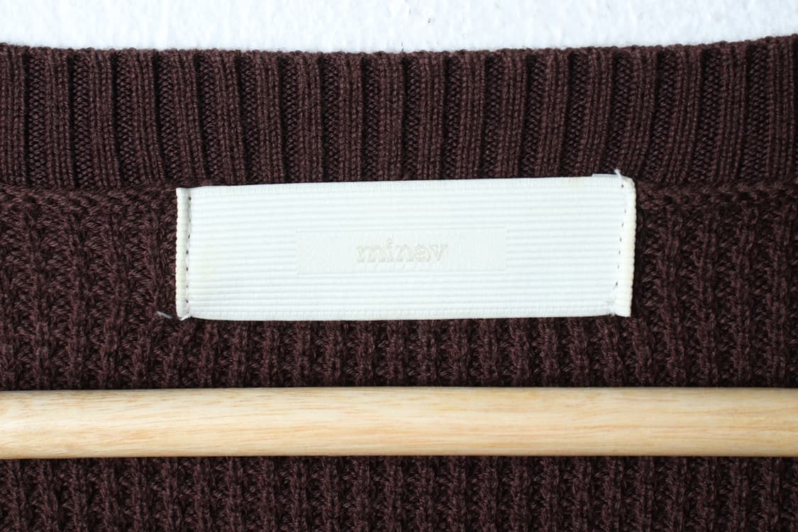 (M-XL) 미나브 반팔 티셔츠 니트 무지 브라운 놈코어-H33405 상품이미지5