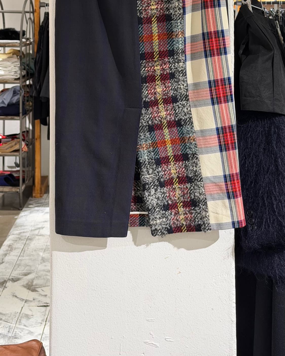 아크네스튜디오 네이비 체크 패치워크 스커트 상품이미지6