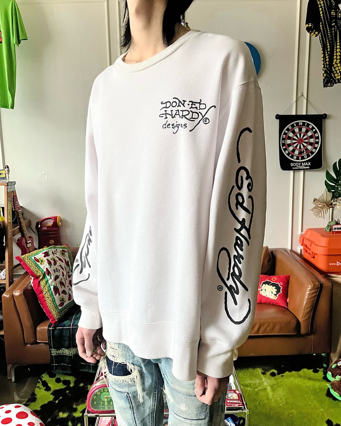 2000s ED Hardy Icon Print Big Sweatshirt 상품이미지2