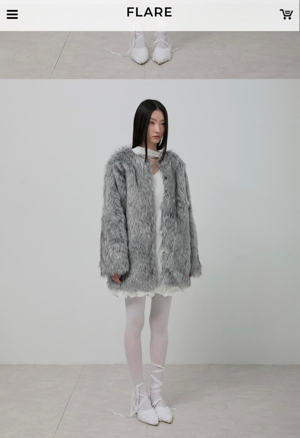 플레어업 퍼자켓 그레이 2사이즈 상품이미지3