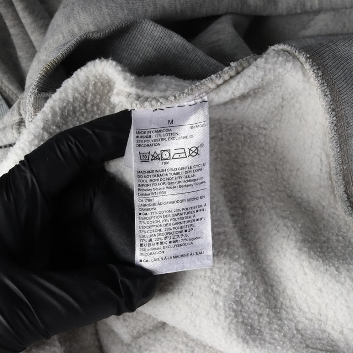 GAP 빈티지 성조기 빅로고 기모 후드집업 그레이 M 상품이미지6