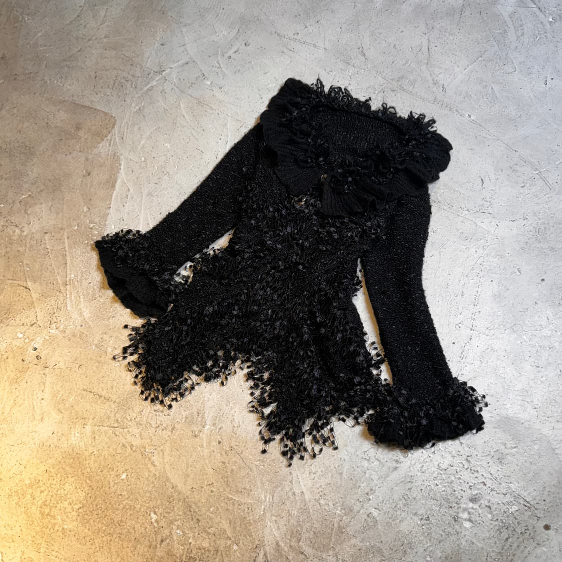 그런지 프린지 언발란스 니트 상품이미지3