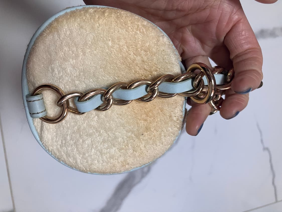 y2k Juicy Couture 쥬시 꾸뛰르 옐로우 베럴백 테리 체인 숄 상품이미지5