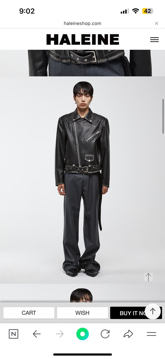 알렌느 디스트레스드 라이더 폭스 레더 재킷 상품이미지3