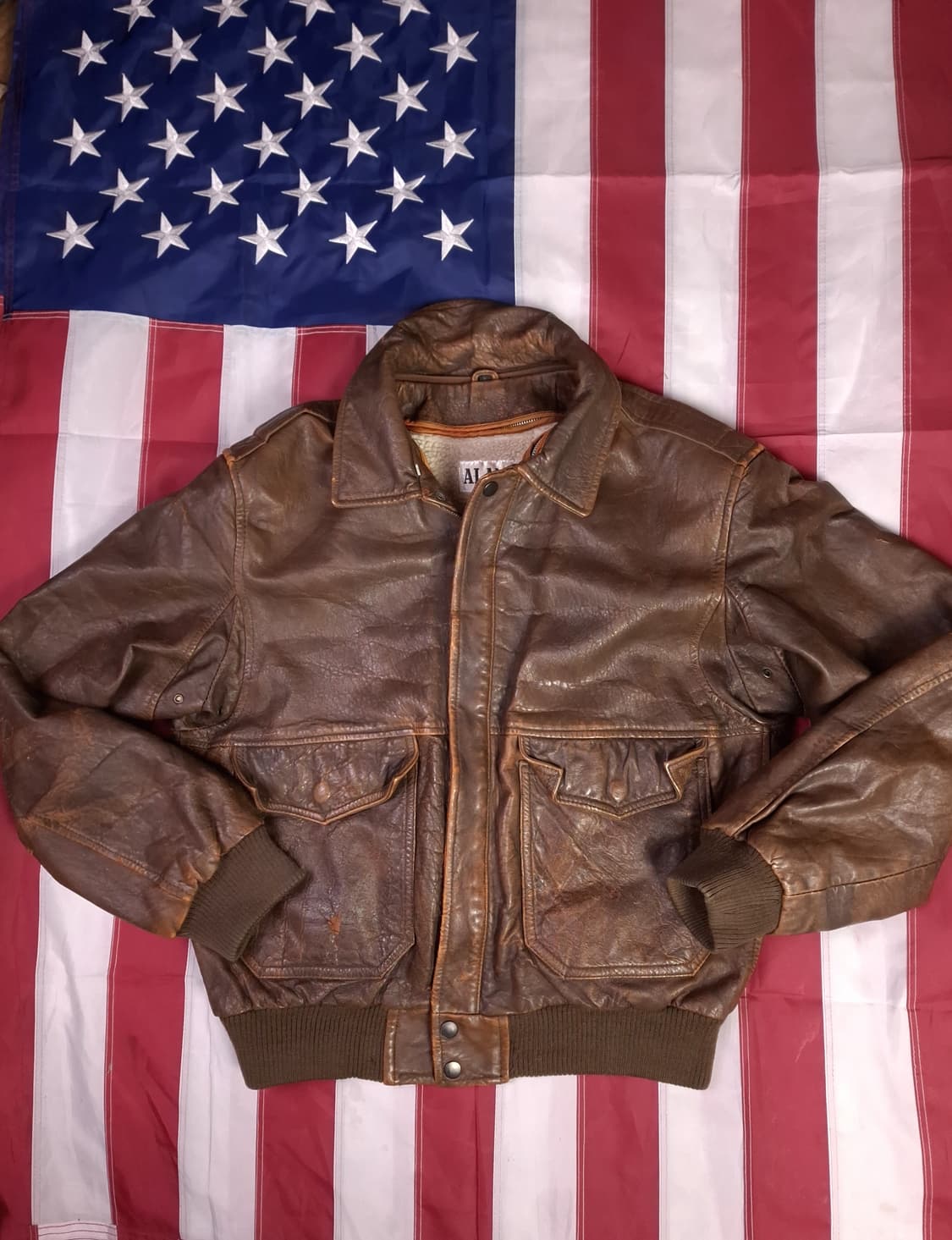 90's 일본판 미공군 A-2 리얼레더 항공자켓 상품이미지1