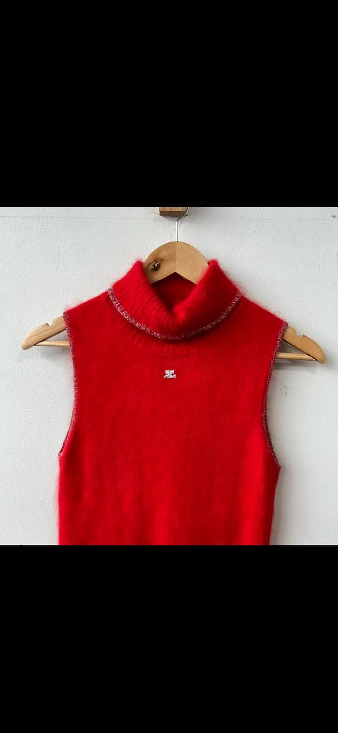 꾸레쥬 니트 슬리브리스 원피스 상품이미지2