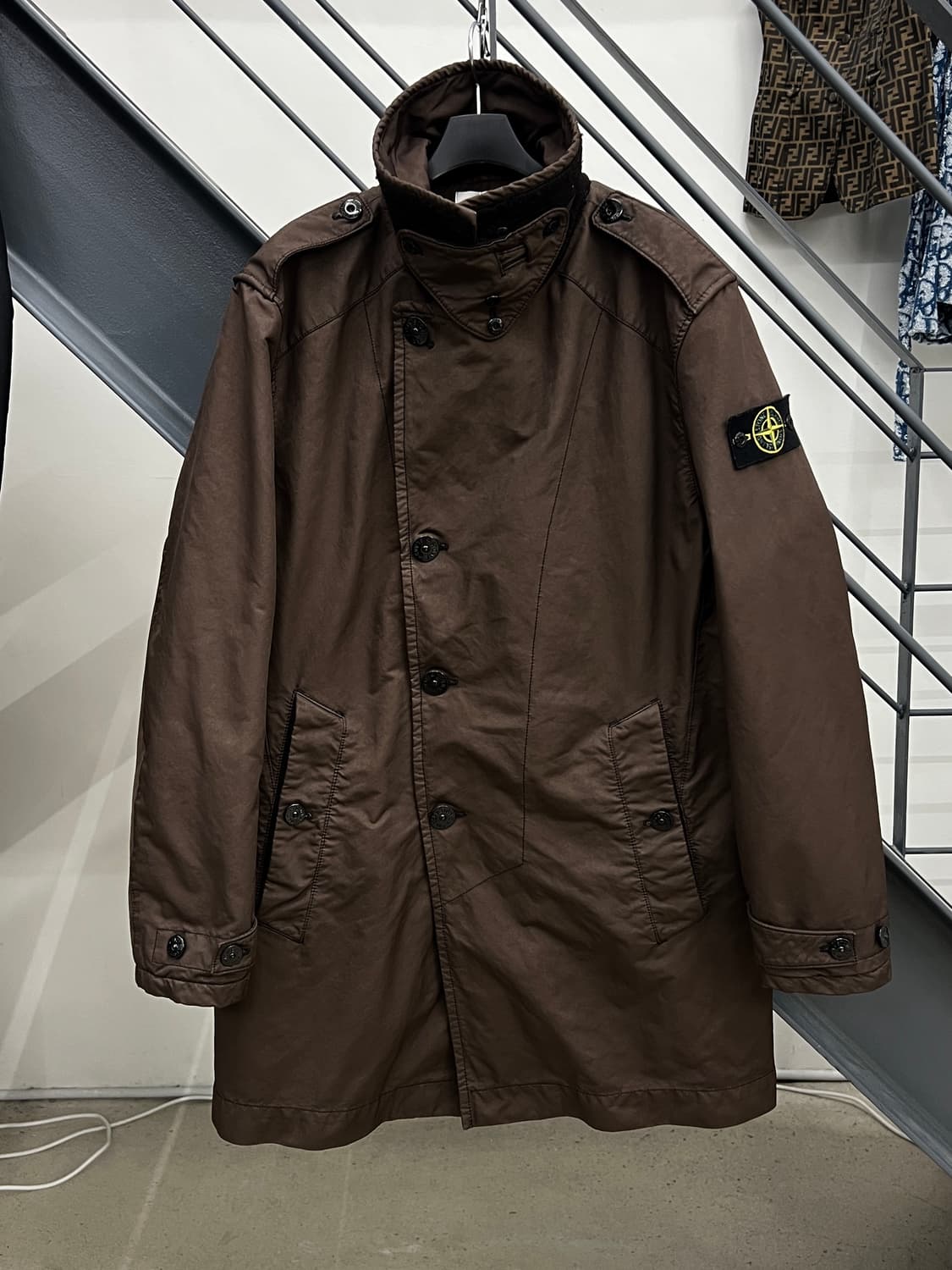 스톤아일랜드 사선 브레스티드 다비드 TC 코트 상품이미지1