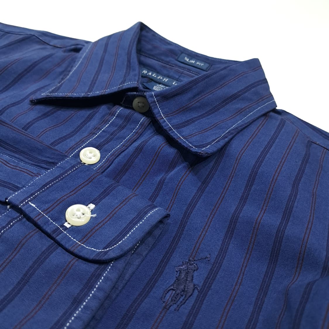CK124 M 폴로 슬림핏 로얄네이비 스트라이프 셔츠 남방 상품이미지4
