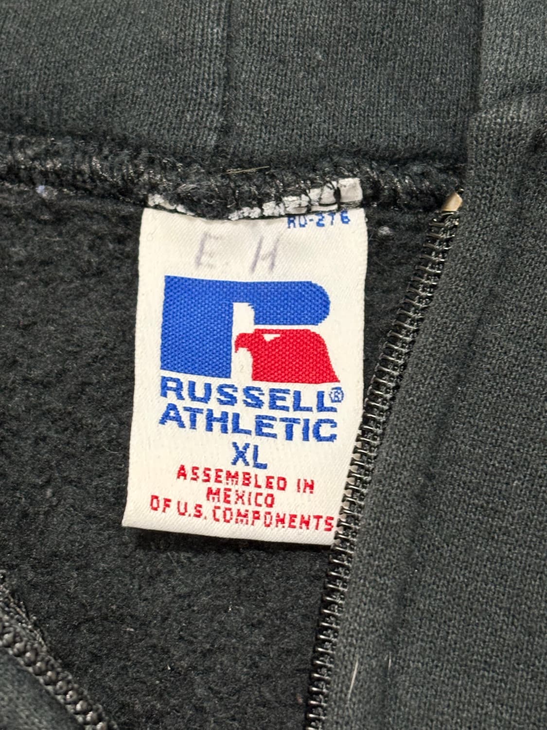 90s 빈티지 러셀 후드집업 블랙 상품이미지6