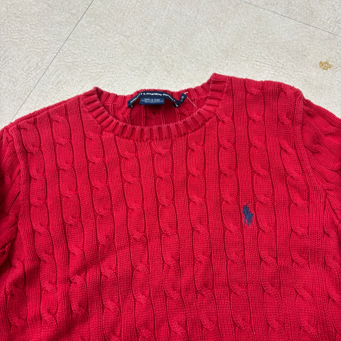 폴로 랄프로렌 포니 케이블 레드 니트 상품이미지2