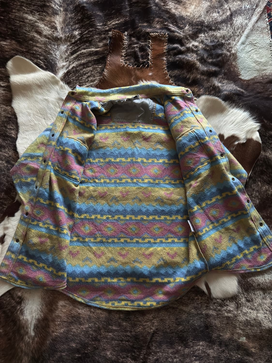 vtg Aztec Ethnic fleece shirt 상품이미지7