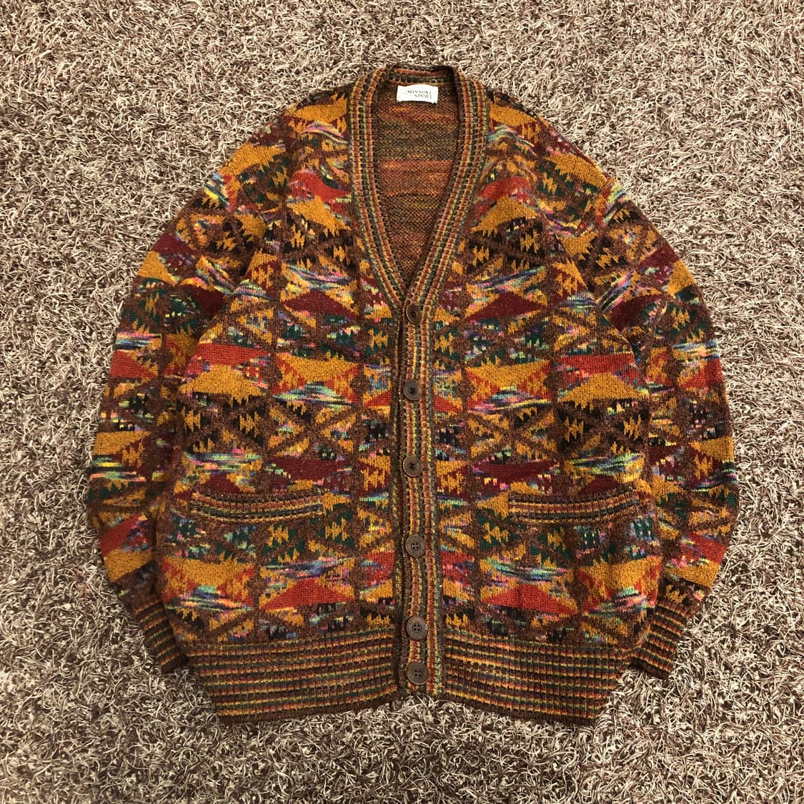 미쏘니 모헤어 멀티컬러 패턴 가디건 100 상품이미지1