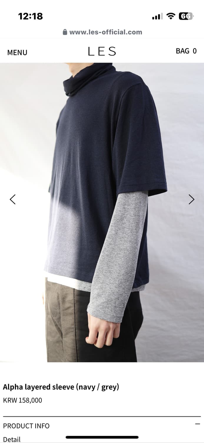 les Alpha layered sleeve (navy / grey) 상품이미지2