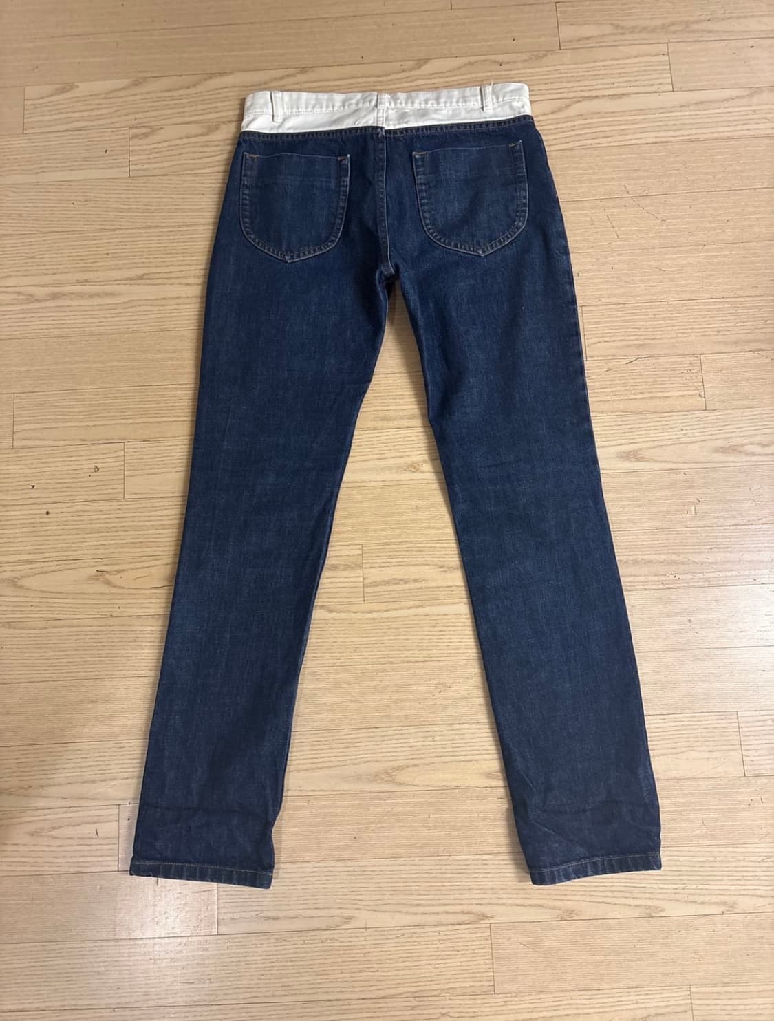 마틴 마르지엘라 배색 백스티치 데님 팬츠 상품이미지2