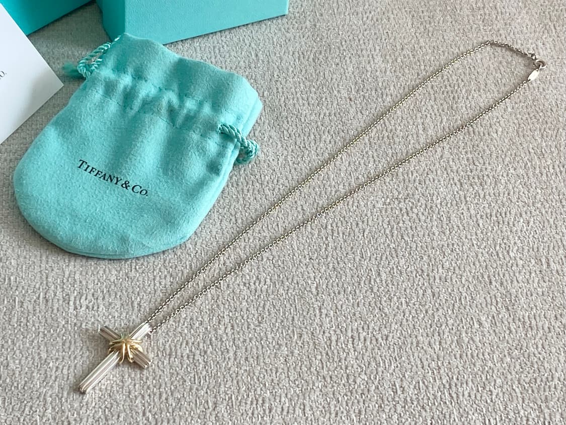 티파니 시그니처 십자가 18k 콤비 실버 남녀공용 상품이미지7