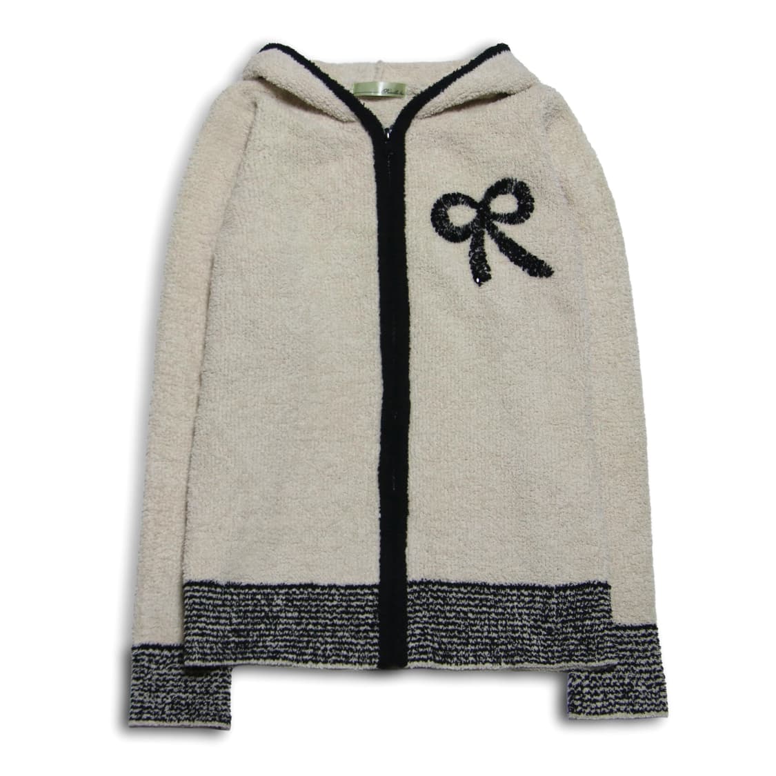 Ribbon Fleece Hood zip-up 상품이미지2