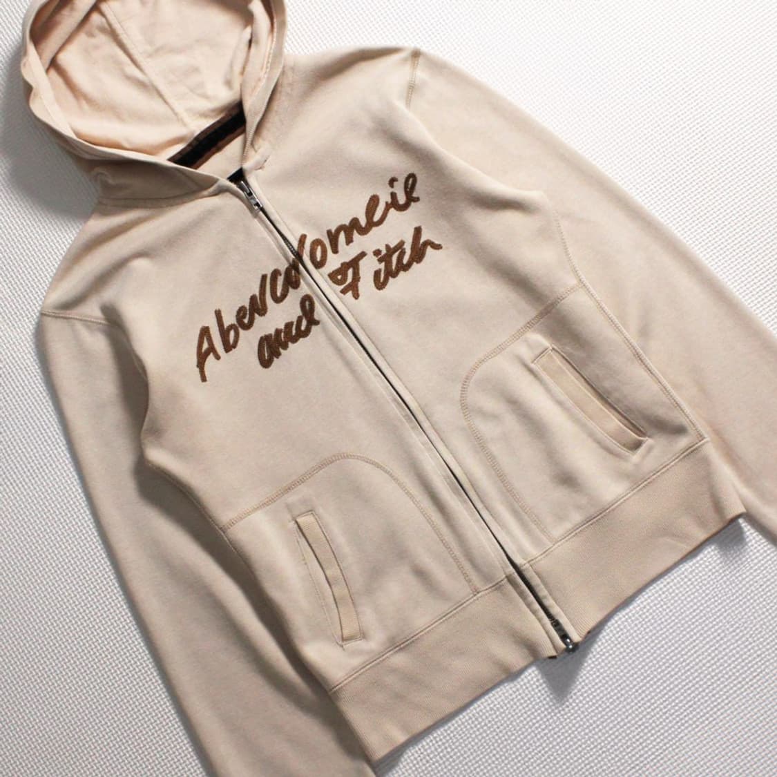 Abercrombie 아베크롬비 크림 아이보리 후드집업 상품이미지2