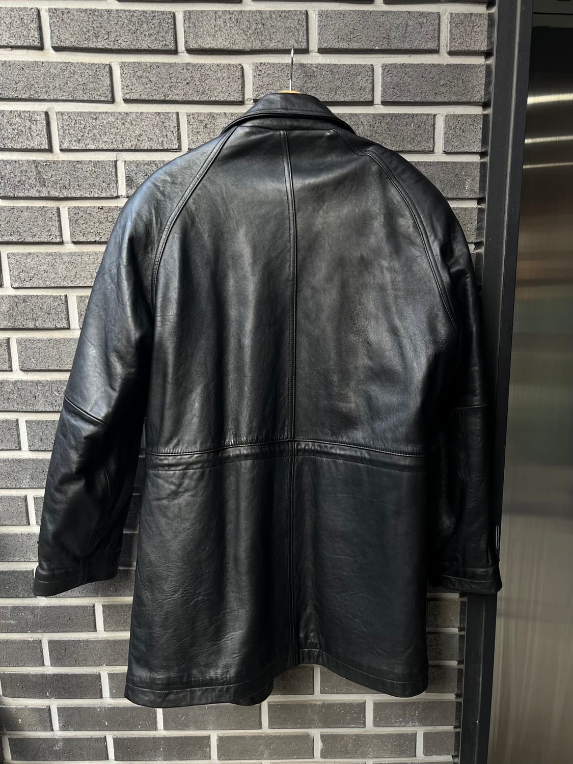 90s lambskin 양가죽  미디자켓 블랙 상품이미지8