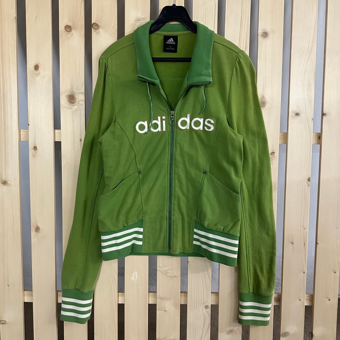 (M) 아디다스 빅로고 그린 코튼 져지 상품이미지1