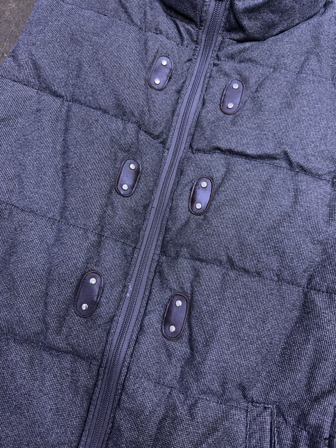 코모도 그레이 가죽패치 배색 캐쥬얼 패딩 베스트 조끼 100 상품이미지4