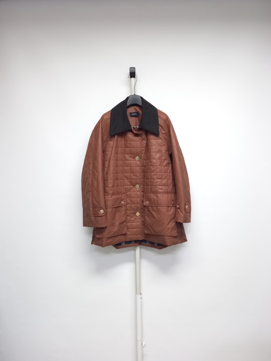 새 시스템 춘추동 퀄팅 루즈박시핏 롱 점퍼 55-77 상품이미지1