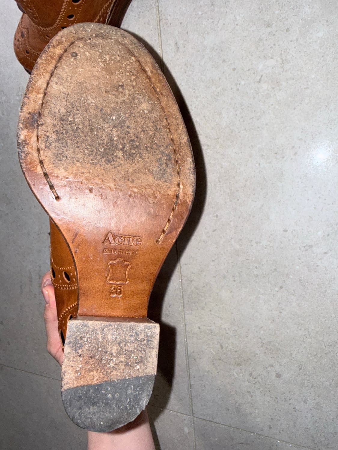 아크네 스튜디오 윙팁 부츠 브라운 36 상품이미지4