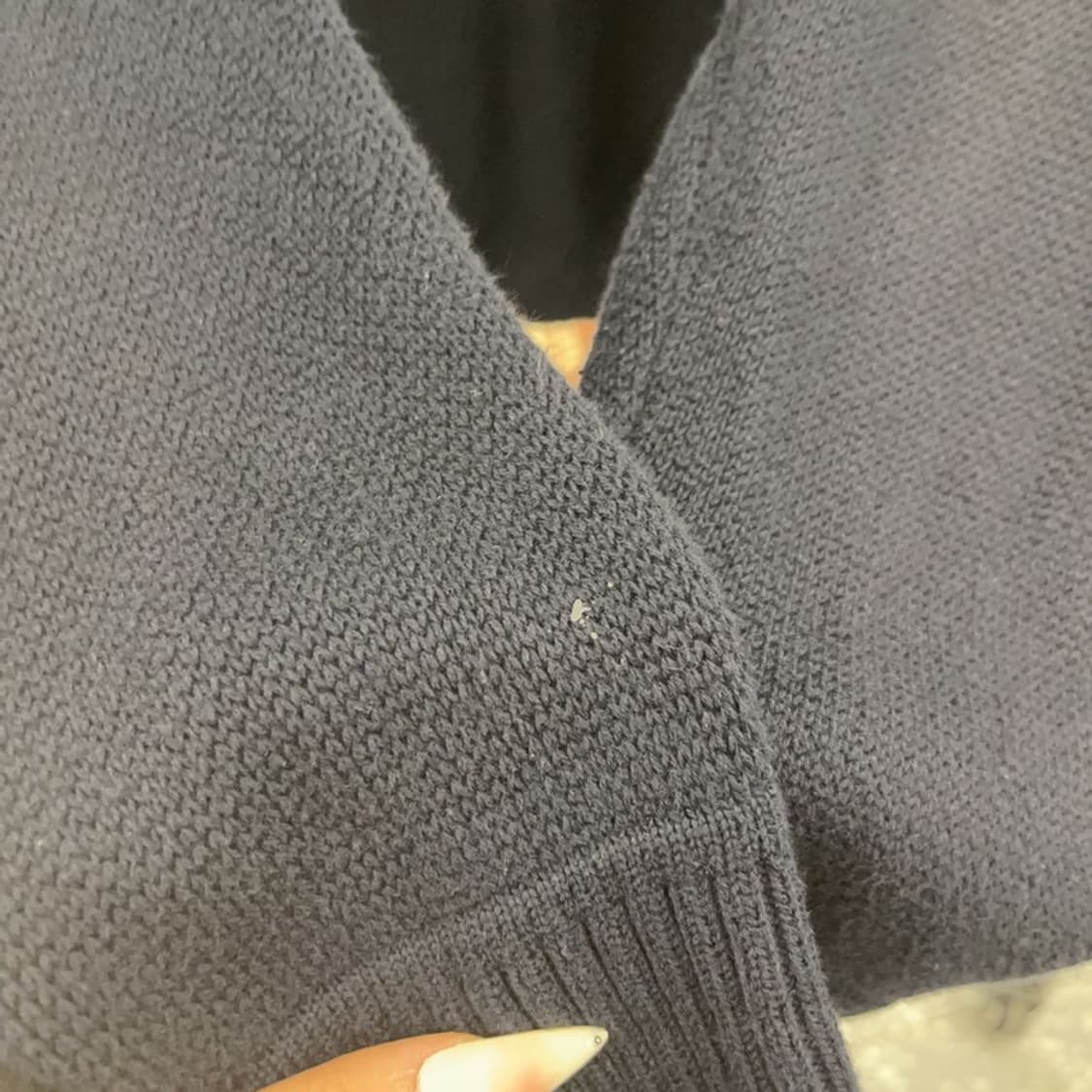 타미힐피거 올드스쿨 레트로 딥그린 배색 니트 집업 가디건 M C09337 상품이미지6